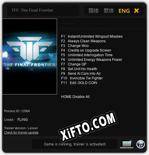 TFF: The Final Frontier: Трейнер +11 [v1.7]