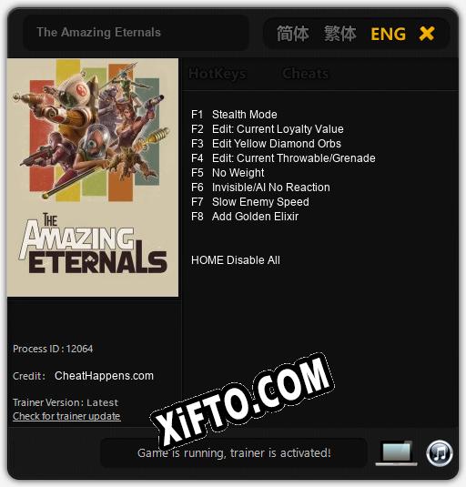 The Amazing Eternals: ТРЕЙНЕР И ЧИТЫ (V1.0.28)