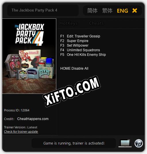 Трейнер для The Jackbox Party Pack 4 [v1.0.9]