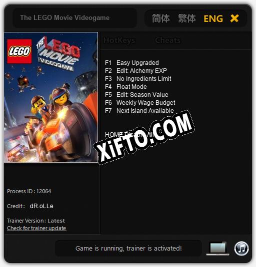Трейнер для The LEGO Movie Videogame [v1.0.4]