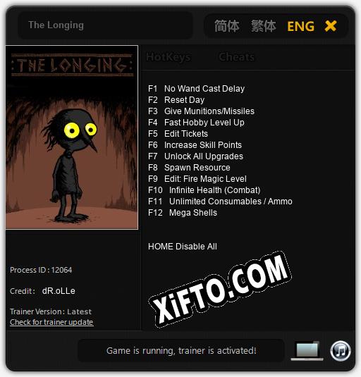 Трейнер для The Longing [v1.0.3]