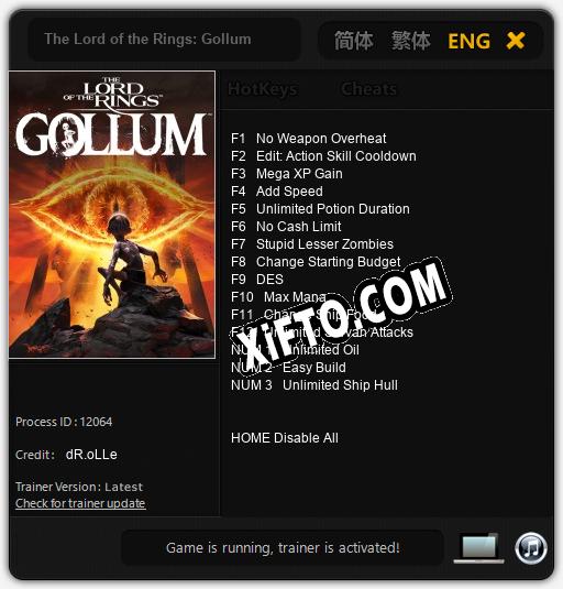 The Lord of the Rings: Gollum: ТРЕЙНЕР И ЧИТЫ (V1.0.38)