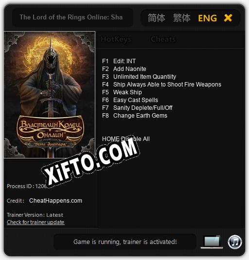 The Lord of the Rings Online: Shadows of Angmar: Трейнер +8 [v1.6]