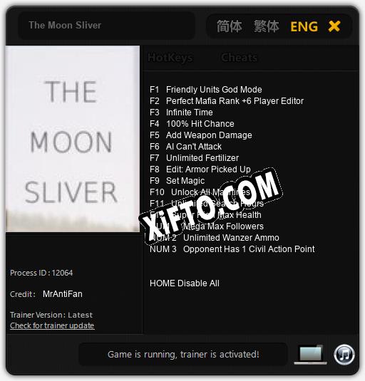 The Moon Sliver: ТРЕЙНЕР И ЧИТЫ (V1.0.73)