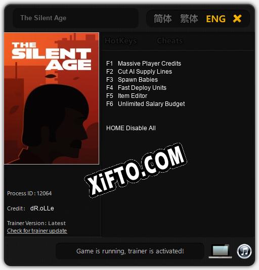 Трейнер для The Silent Age [v1.0.6]