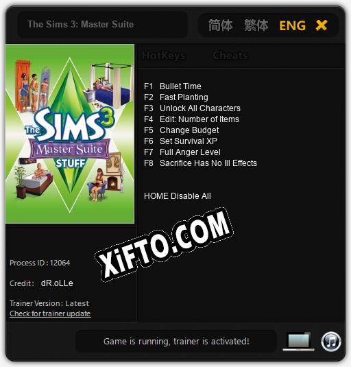 The Sims 3: Master Suite: ТРЕЙНЕР И ЧИТЫ (V1.0.10)