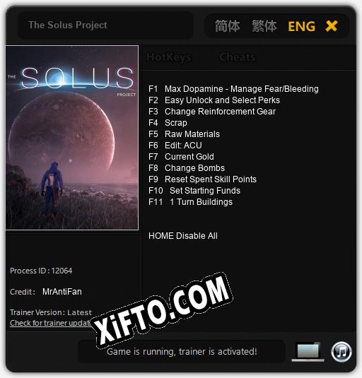 The Solus Project: Читы, Трейнер +11 [MrAntiFan]