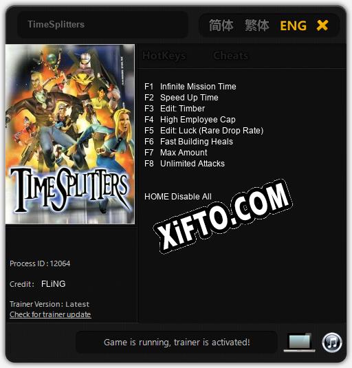 TimeSplitters: ТРЕЙНЕР И ЧИТЫ (V1.0.33)