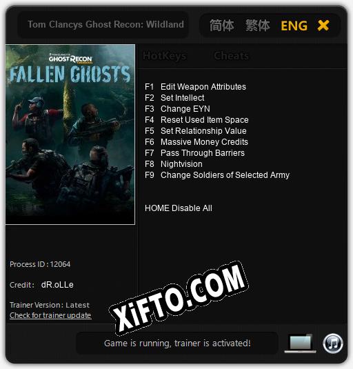 Tom Clancys Ghost Recon: Wildlands Fallen Ghosts: Читы, Трейнер +9 [dR.oLLe]