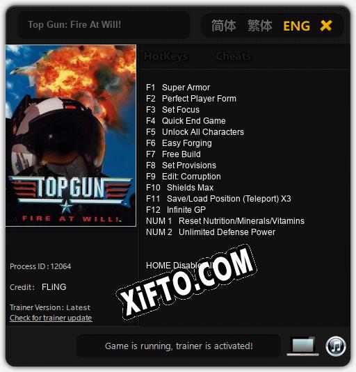 Top Gun: Fire At Will!: Трейнер +14 [v1.4]