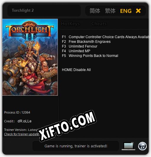 Трейнер для Torchlight 2 [v1.0.1]