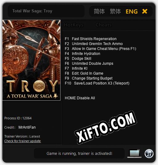Total War Saga: Troy: Читы, Трейнер +10 [MrAntiFan]