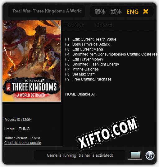 Total War: Three Kingdoms A World Betrayed: Читы, Трейнер +9 [FLiNG]