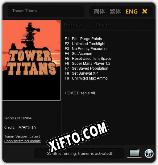 Трейнер для Tower Titans [v1.0.2]