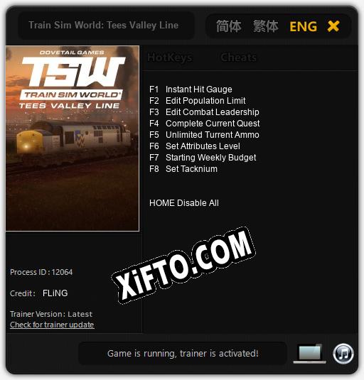 Train Sim World: Tees Valley Line: Трейнер +8 [v1.8]