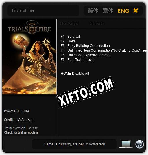 Trials of Fire: Трейнер +6 [v1.3]