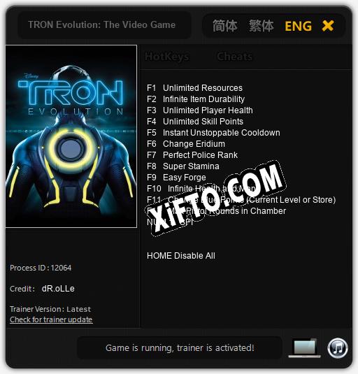 TRON Evolution: The Video Game: Читы, Трейнер +13 [dR.oLLe]