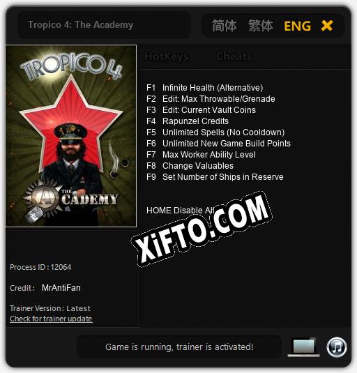 Tropico 4: The Academy: Трейнер +9 [v1.7]