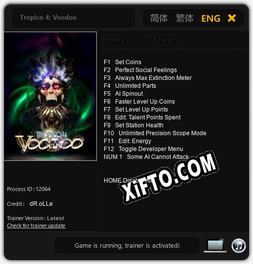 Трейнер для Tropico 4: Voodoo [v1.0.7]