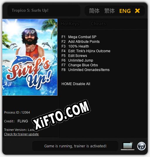Трейнер для Tropico 5: Surfs Up! [v1.0.1]