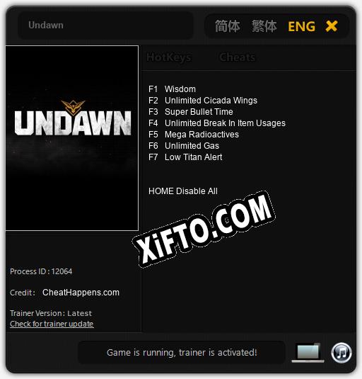 Трейнер для Undawn [v1.0.4]