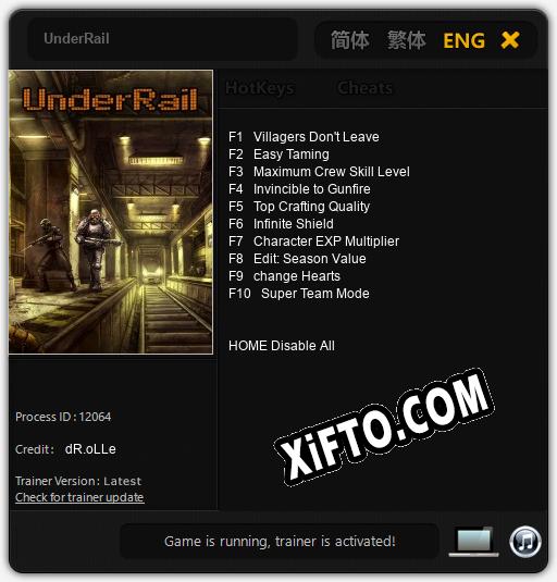 UnderRail: Трейнер +10 [v1.9]