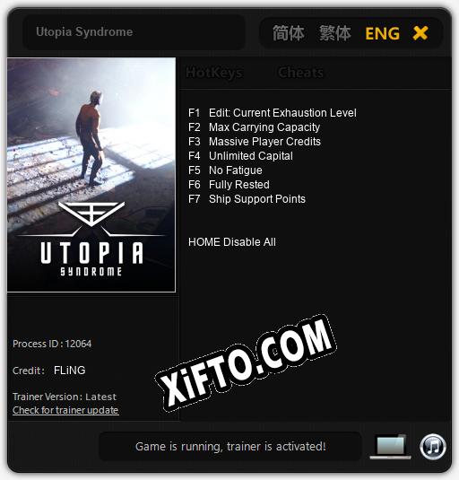 Utopia Syndrome: Трейнер +7 [v1.3]