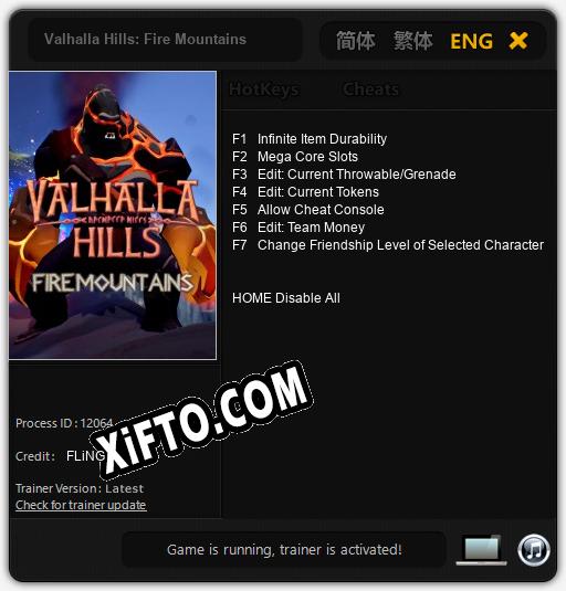 Трейнер для Valhalla Hills: Fire Mountains [v1.0.6]