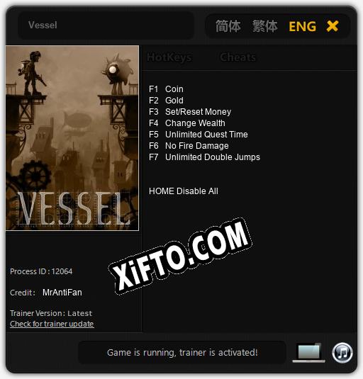 Трейнер для Vessel [v1.0.8]