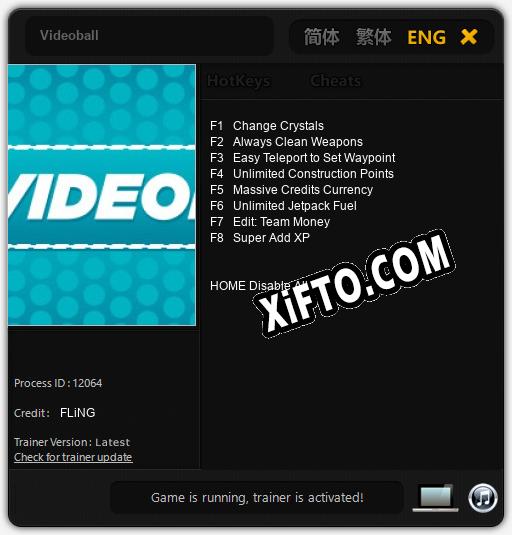 Трейнер для Videoball [v1.0.6]