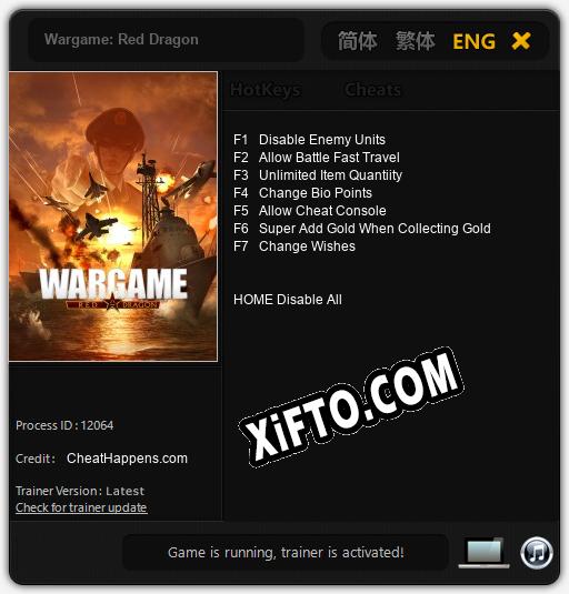 Wargame: Red Dragon: Трейнер +7 [v1.2]