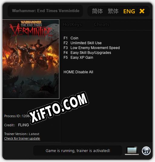 Трейнер для Warhammer: End Times Vermintide [v1.0.9]