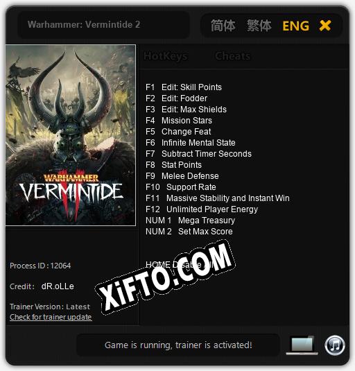 Warhammer: Vermintide 2: ТРЕЙНЕР И ЧИТЫ (V1.0.78)