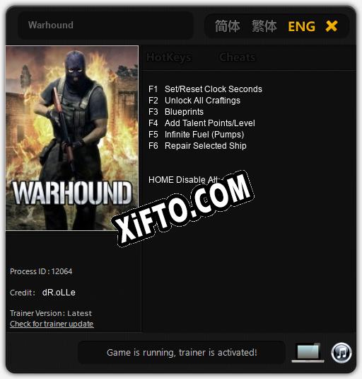 Warhound: Трейнер +6 [v1.2]