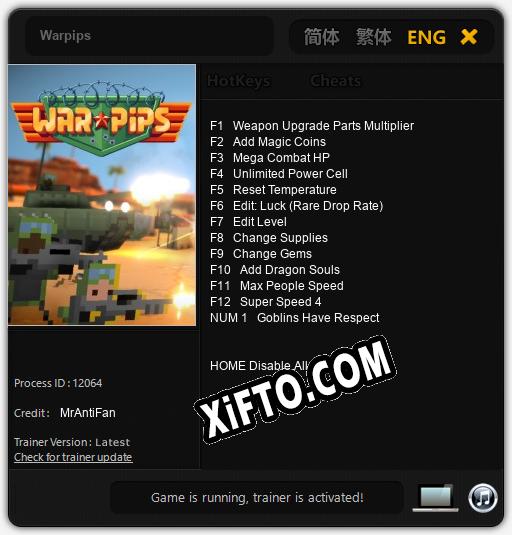 Трейнер для Warpips [v1.0.2]