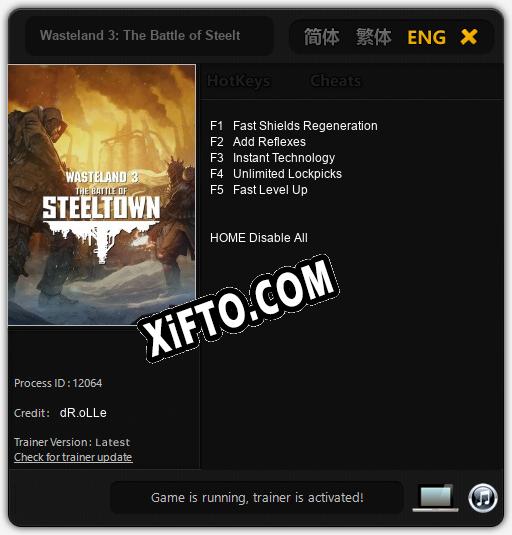 Трейнер для Wasteland 3: The Battle of Steeltown [v1.0.4]
