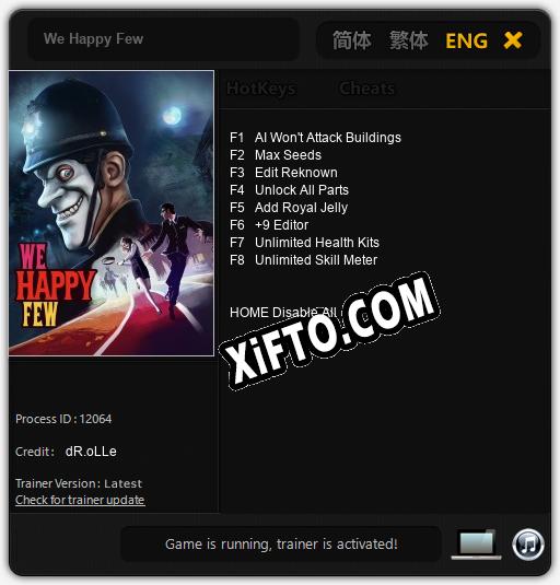 Трейнер для We Happy Few [v1.0.5]