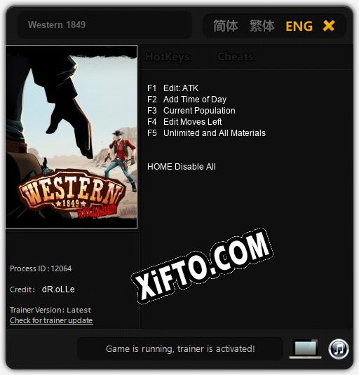 Трейнер для Western 1849 [v1.0.3]