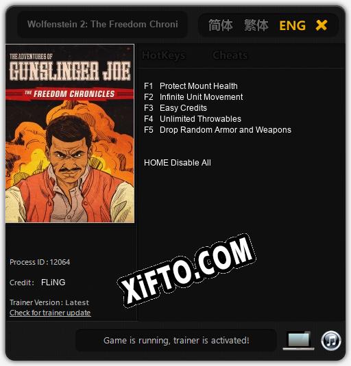 Wolfenstein 2: The Freedom Chronicles The Adventures of Gunslinger Joe: Читы, Трейнер +5 [FLiNG]