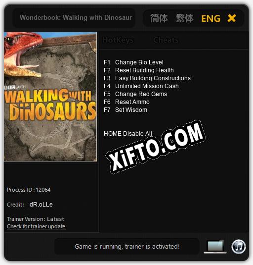 Wonderbook: Walking with Dinosaurs: ТРЕЙНЕР И ЧИТЫ (V1.0.1)