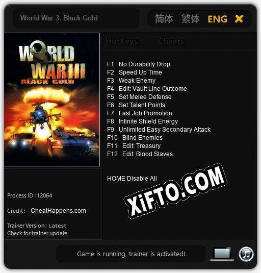 World War 3. Black Gold: Трейнер +12 [v1.5]