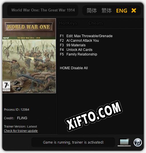 World War One: The Great War 1914-1918: Читы, Трейнер +5 [FLiNG]