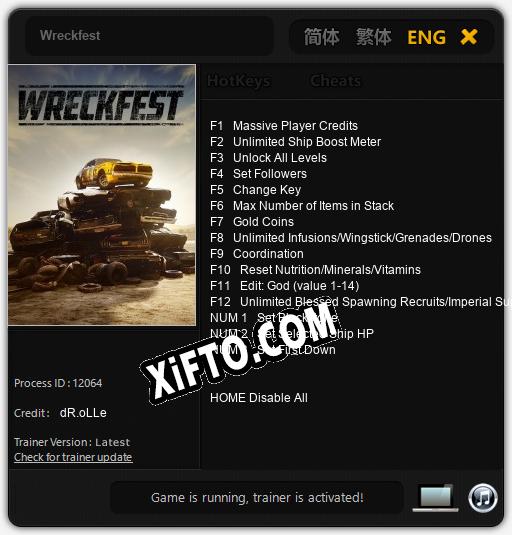 Wreckfest: Трейнер +15 [v1.8]