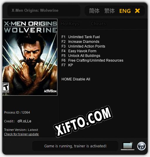 X-Men Origins: Wolverine: Читы, Трейнер +7 [dR.oLLe]