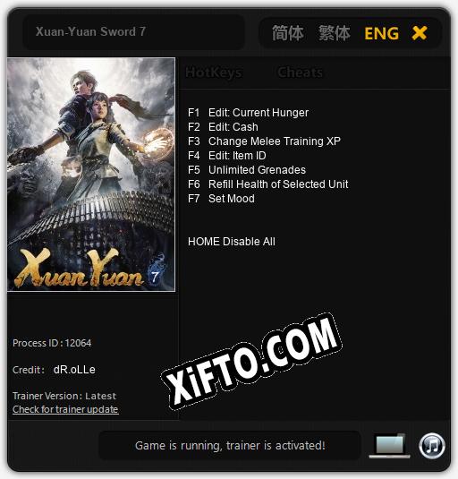 Трейнер для Xuan-Yuan Sword 7 [v1.0.5]