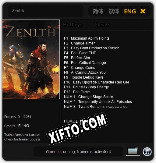 Zenith: Трейнер +15 [v1.9]
