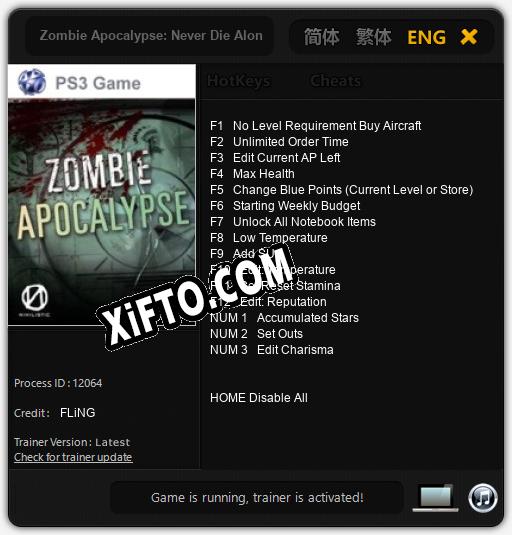 Zombie Apocalypse: Never Die Alone: Трейнер +15 [v1.5]