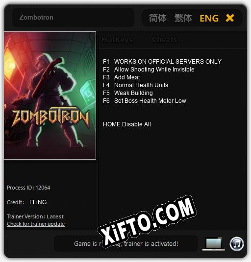 Zombotron: Трейнер +6 [v1.5]